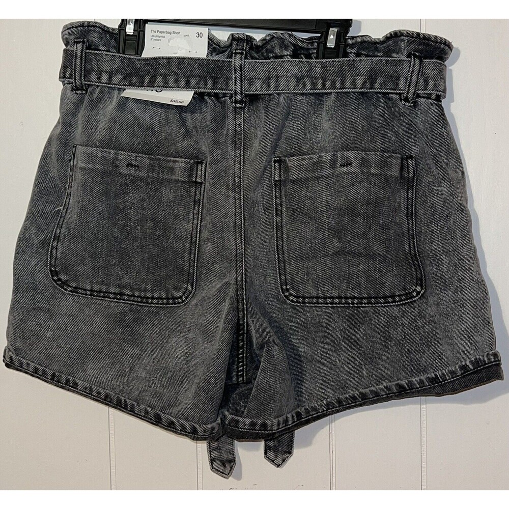 And Now This Women's High Rise Paperbag-Waist Denim Shorts -Stewie - Size 30 NWT - Picture 4 of 8